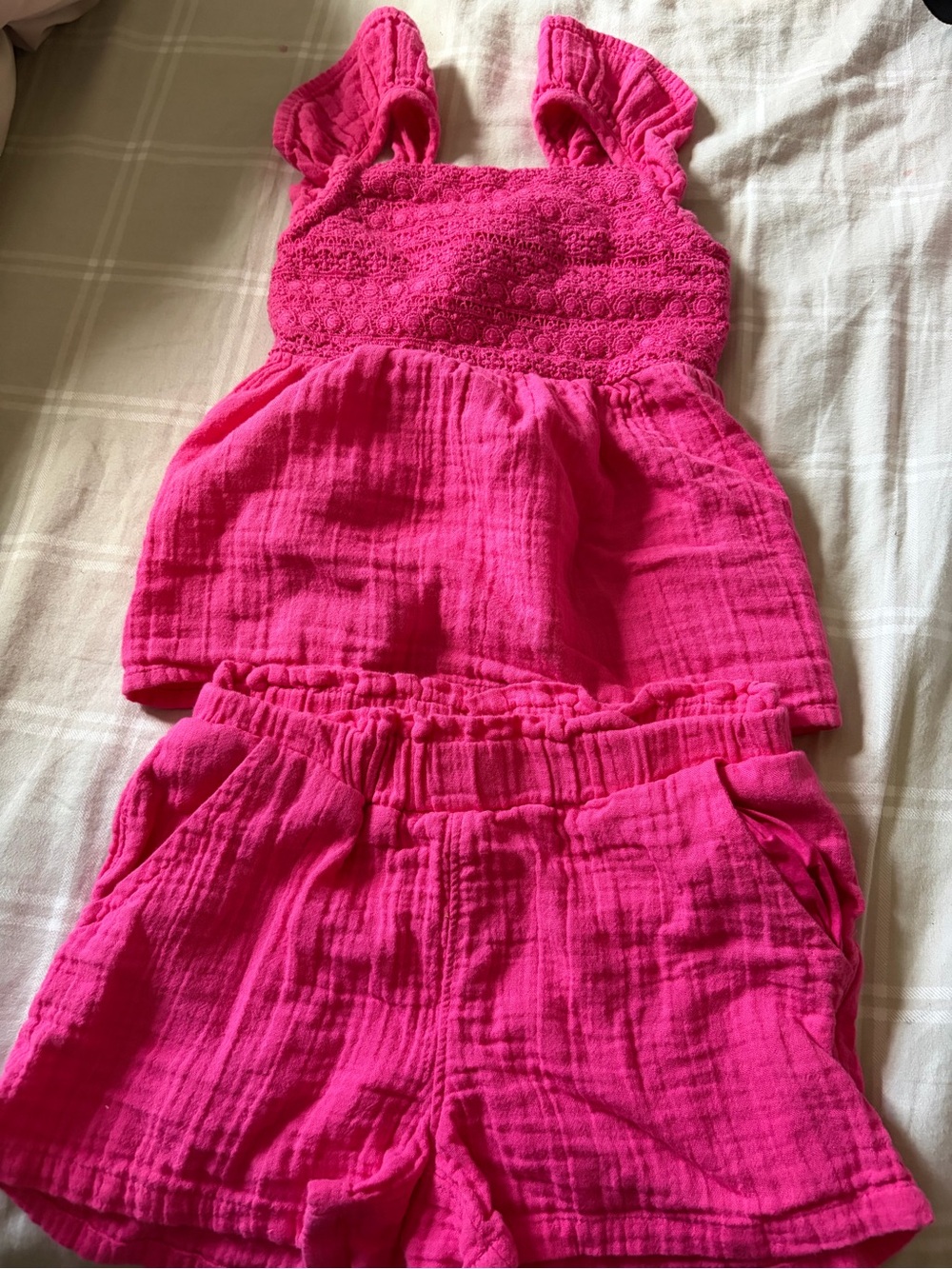 Cat & Jack Hot Pink Girls Cotton Top & Shorts